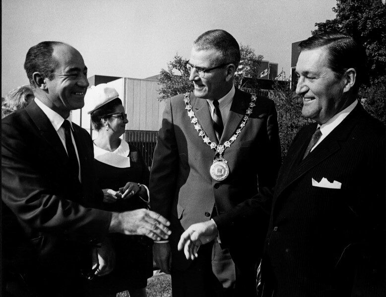 Silvio Bot with Oakville Mayor Mac Anderson 1968